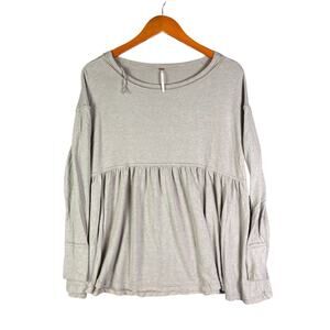 Free People Forever Your Girl Babydoll Tunic Top Garnet‎ Gray Grey Womens XS EUC